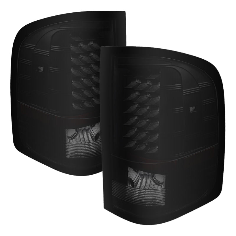 xTune Chevy Silverado 07-13 LED Tail Lights Black Smoke ALT-JH-CS07-LED-BKSM