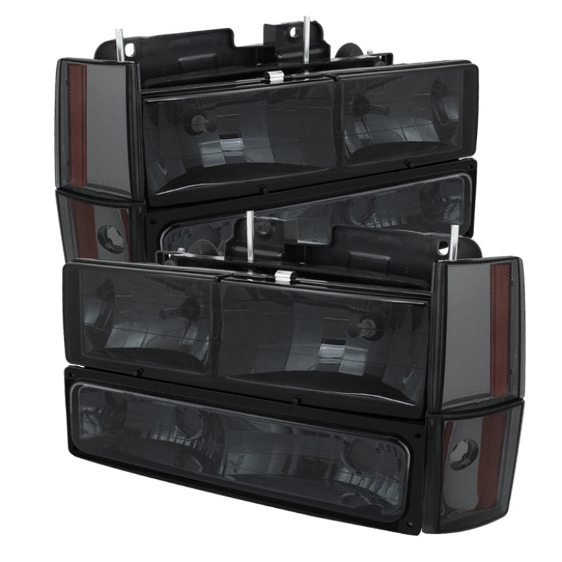 xTune GMC Yukon 92-93 Crystal Headlights w/ Corner & Bumper Smoke HD-JH-GMCCK88-AM-SM-SET