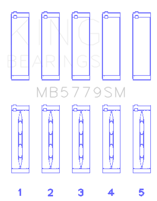King Engine Bearings Audi CDAA/CDHA/CDHB/CDAB Main Bearing Set (Set of 5) - Size STD