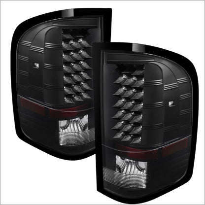 xTune Chevy Silverado 07-13 LED Tail Lights Black ALT-JH-CS07-LED-BK