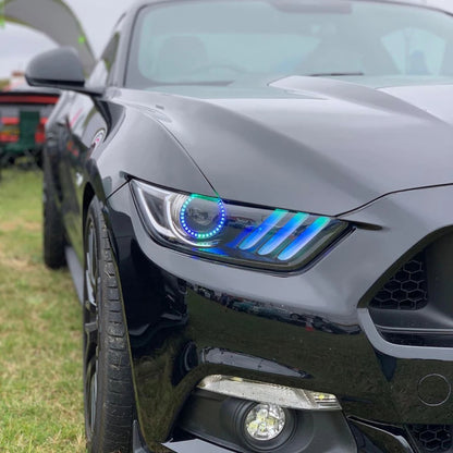 Oracle 15-17 Ford Mustang V6/GT/Shelby Dynamic DRL  w/ Halo Kit - ColorSHIFT - Dynamic