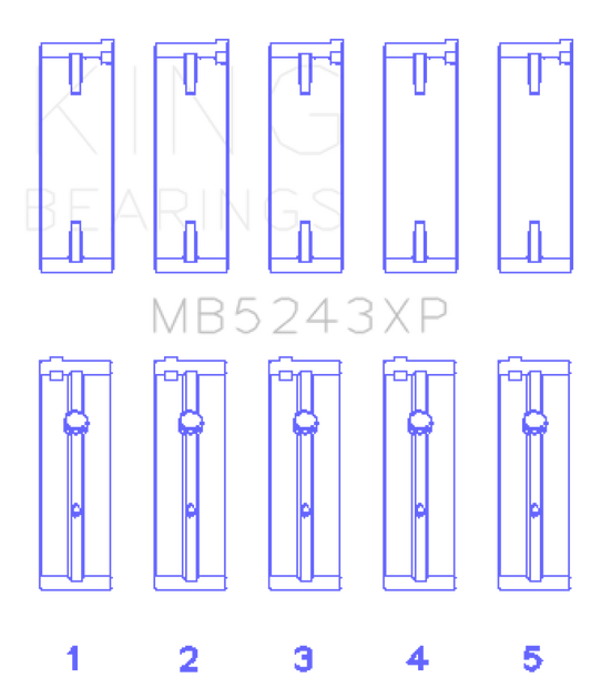 King Engine Bearings Nissan SR20DE/DET (2.0L) Performance Main Bearing Set - Size +0.25mm