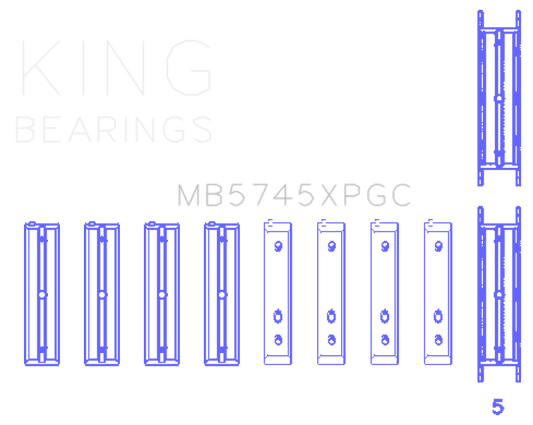King Engine Bearings Subaru FA20/Toyota 4U-GSE pMaxKote Performance Main Bearing Set - Size STD