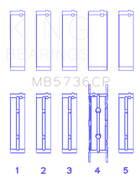 King Engine Bearings Ford Powerstroke 6.0L/6.4L Diesel Crankshaft Main Bearing Set - Size STD