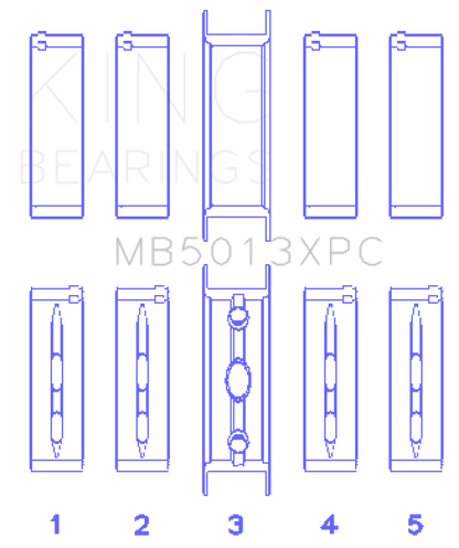 King Engine Bearings Chevy LS1/LS2/LS6 Performance Main Bearing Set w/ pMaxKote - Size STD