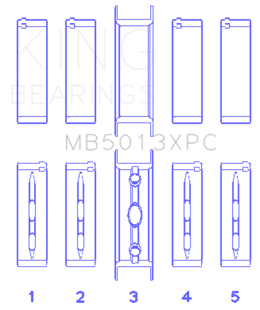 King Engine Bearings Chevy LS1/LS2/LS6 Performance Main Bearing Set w/ pMaxKote - Size STD