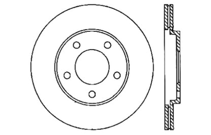 StopTech 05-10 Ford Mustang V6/4.0L / GT V8/4.6L Cross Drilled Right Rear Rotor