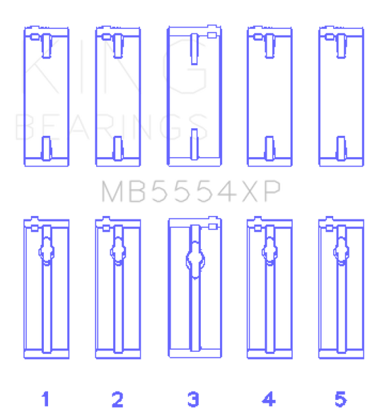 King Engine Bearings Toyota 3SGTE Performance Main Bearing Set - Size STD
