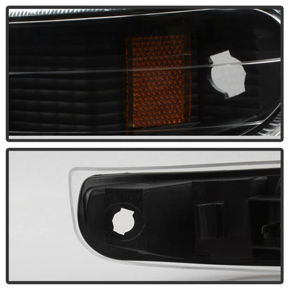 xTune Chevy Silverado 99-02 Amber Reflector Bumper Lights Black CBL-JH-CS99-AM-BK