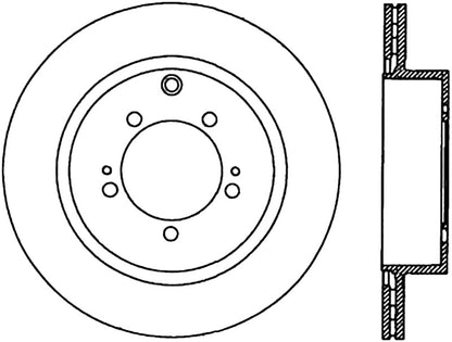 StopTech 08-15 Mitsubishi Lancer SportStop Cryo Slotted & Drilled Right Rear Rotor