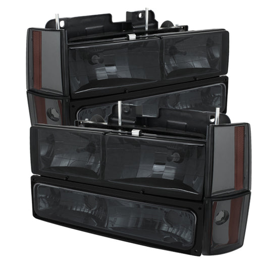 xTune GMC Yukon 92-93 Crystal Headlights w/ Corner & Bumper Smoke HD-JH-GMCCK88-AM-SM-SET