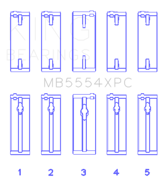 King Engine Bearings Toyota 3SGTE 16V 2.0L pMaxKote Performance Main Bearing Set - Size STD
