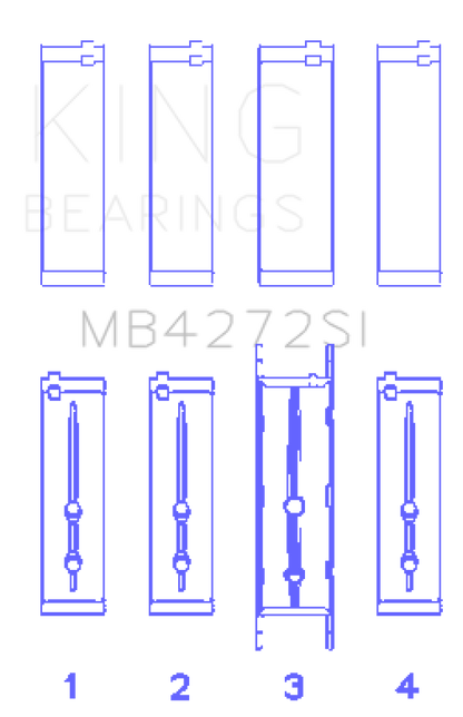 King Engine Bearings Holden Alloytec 175/190 Crankshaft Main Bearing Set