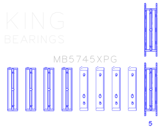 King Engine Bearings Subaru FA20 FB20 Performance Tri-Metal Main Bearing Set - Size +.025mm