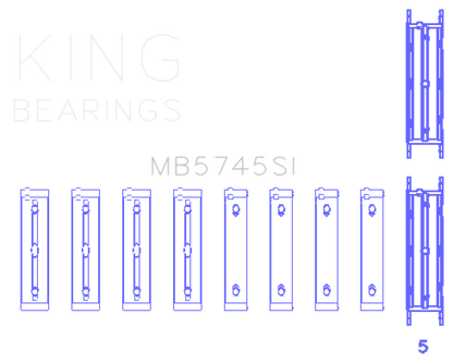 King Engine Bearings Subaru FA/FB Main Bearing Set - Size STD