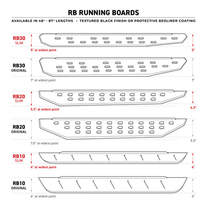 Go Rhino RB10 Running Boards - Tex Black - 87in