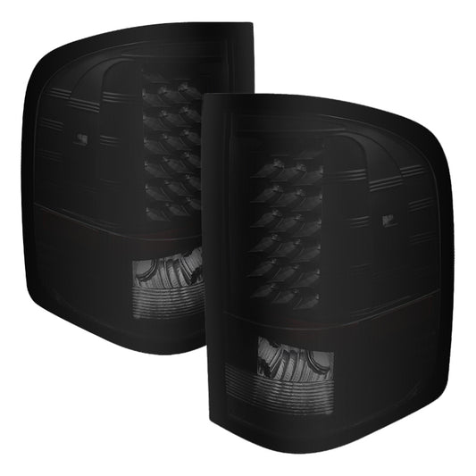 xTune Chevy Silverado 07-13 LED Tail Lights Black Smoke ALT-JH-CS07-LED-BKSM