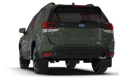 Rally Armor 22-24 Subaru Forester &amp; Wilderness Black UR Mud Flap w/Grey Logo