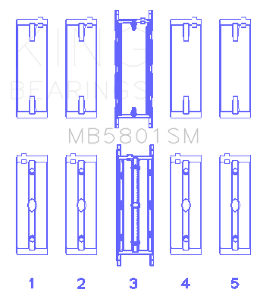 King Engine Bearings BMW S63 Crankshaft Main Bearing Set