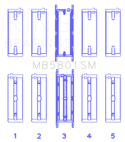 King Engine Bearings BMW N63/S63 Crankshaft Main Bearing Set - Size +0.25mm