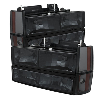 xTune GMC Yukon 92-93 Crystal Headlights w/ Corner & Bumper Smoke HD-JH-GMCCK88-AM-SM-SET