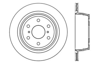 StopTech 05-10 GMC Sierra (w/ Rear Drum) / 07-09 GMC Yukon Rear Right Slotted & Drilled Rotor